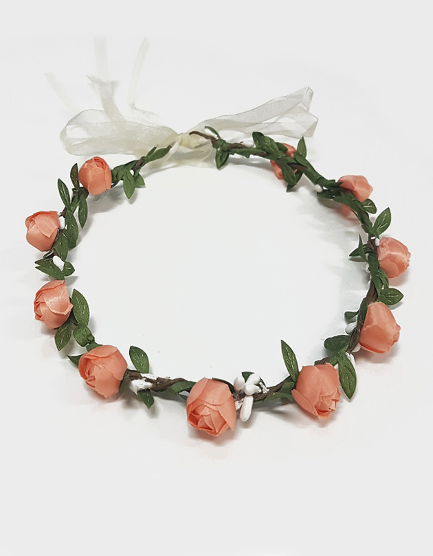 Rosa Floral Crown in Peach